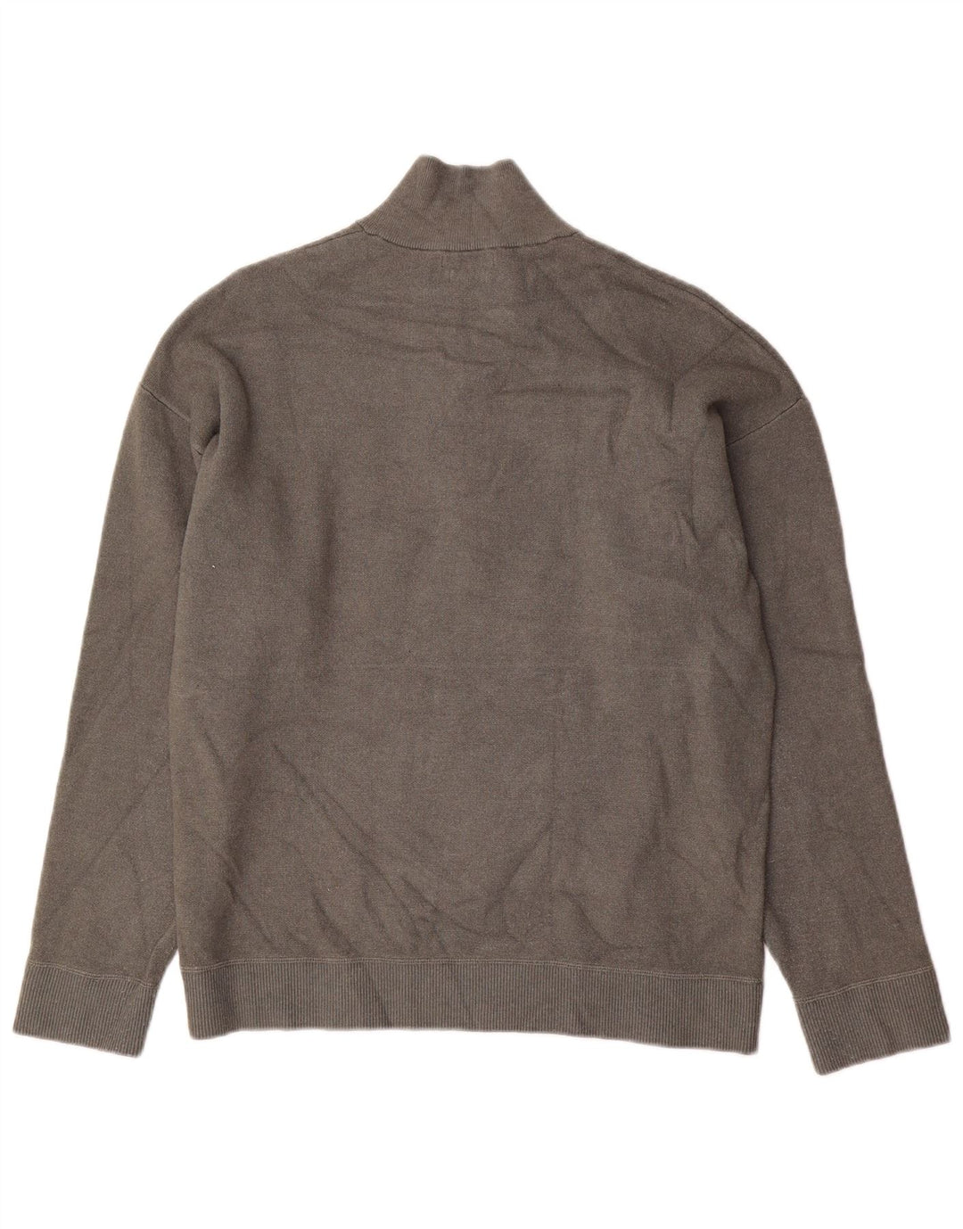 MASSIMO DUTTI Herren-Pullover mit Reißverschluss, XL, graue Viskose