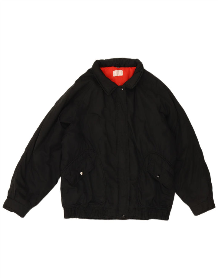 Vintage Damen Windjacke UK 18 XL Schwarz Polyethylen
