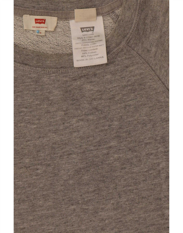 Levi's Damen-Sweatshirt in Übergröße, Gr. 10, Größe S, grau gefleckte Baumwolle