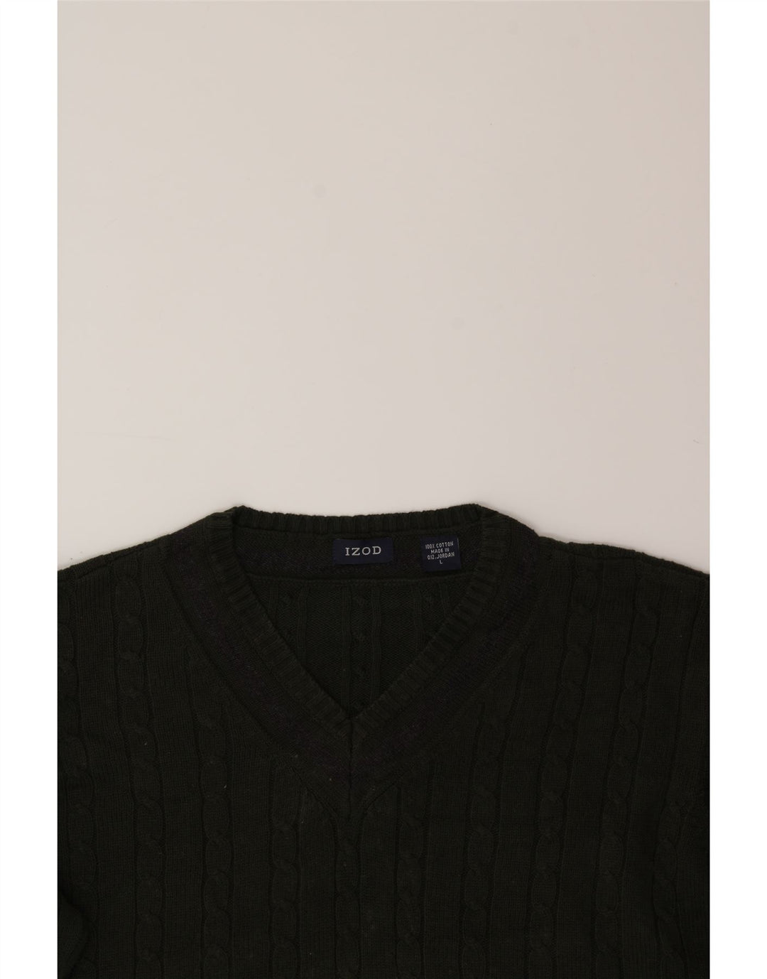 IZOD Herren-Pullover mit V-Ausschnitt, groß, grüne Baumwolle