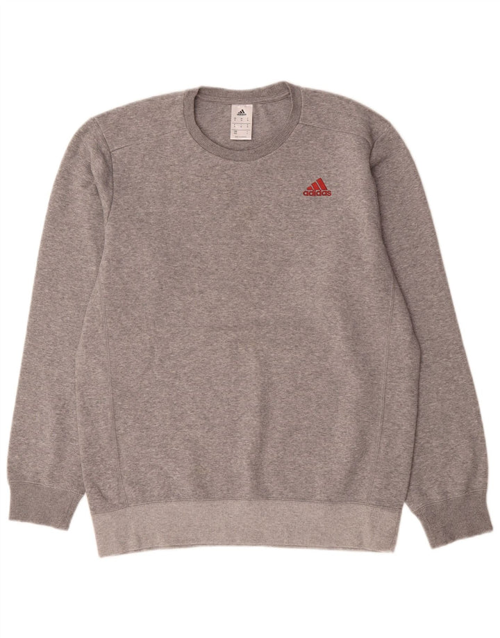 Adidas Herren Sweatshirt Pullover mittelgrau melierte Baumwolle