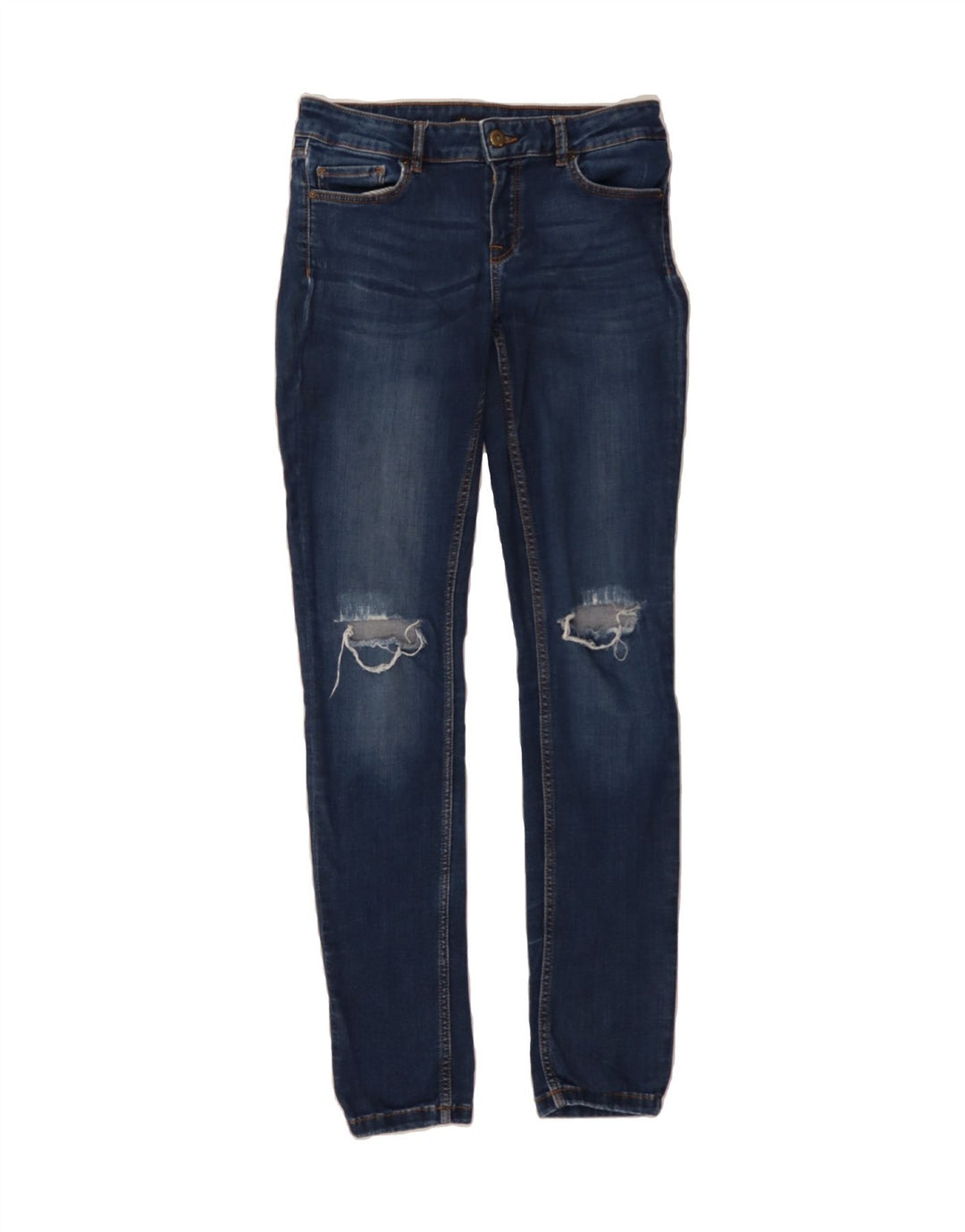 MASSIMO DUTTI Womens Distressed Skinny Jeans EU 38 Small W30 L30 Blue Vintage Massimo Dutti and Second-Hand Massimo Dutti from Messina Hembry 