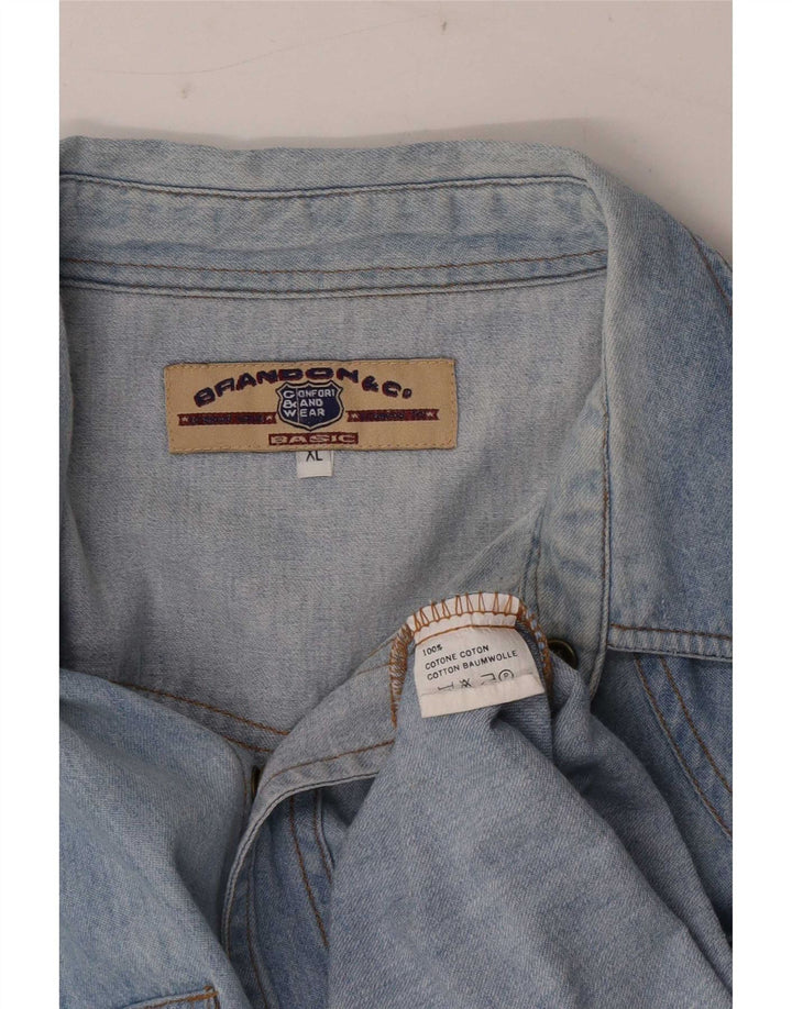 Brandon & C Herren Jeanshemd XL Blau Baumwolle