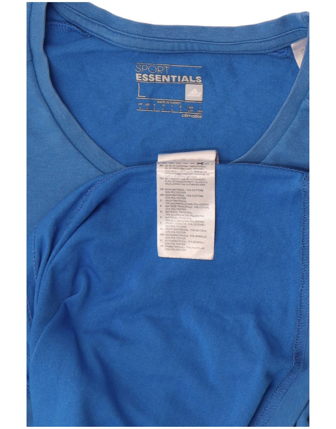 Adidas Herren Climalite T-Shirt Top Große blaue Baumwolle