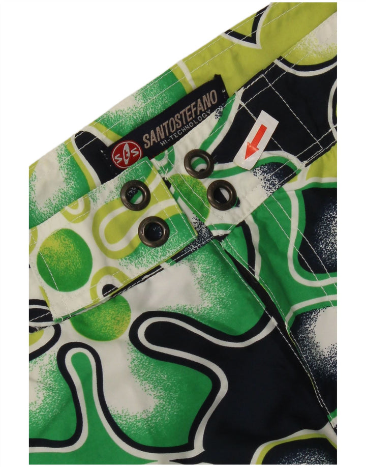 Santo Stefano Herren-Badeshorts, groß, grün, geblümt, Polyester