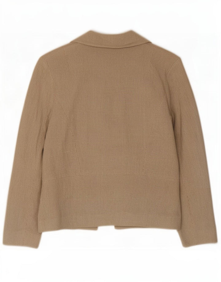 Vintage Damen 4-Knopf-Blazerjacke UK 10 Small Beige