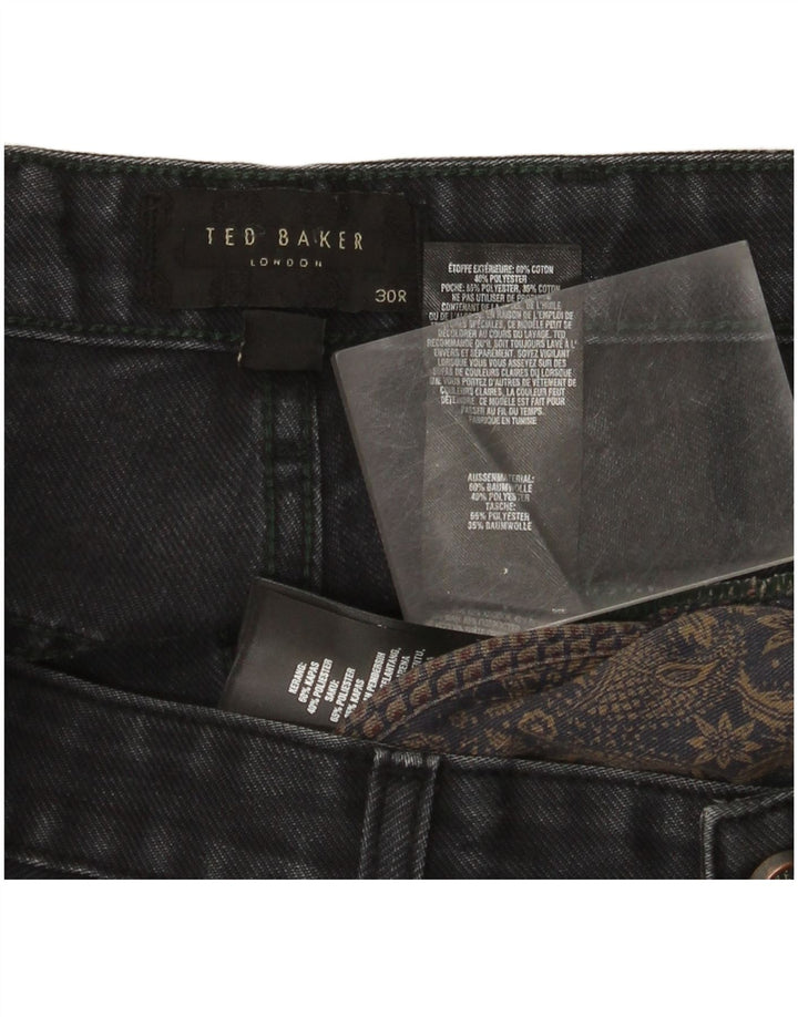 Ted Baker Damen Slim Jeans W30 L31 Schwarze Baumwolle