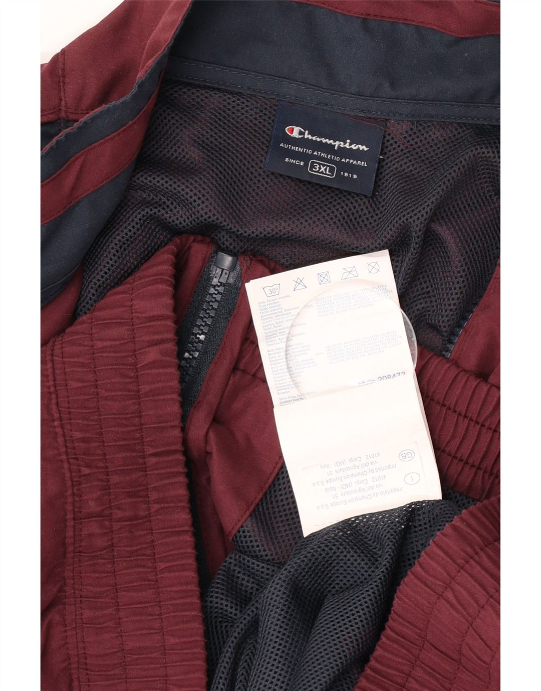 Champion Herren-Windbreaker-Jacke, UK 46 3XL, Burgunderrot, Farbblock-Polyester