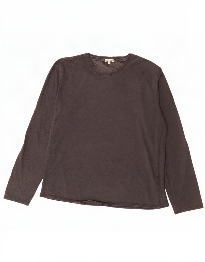 Calvin Klein Jeans Herren Top Langarm XL Grau Baumwolle