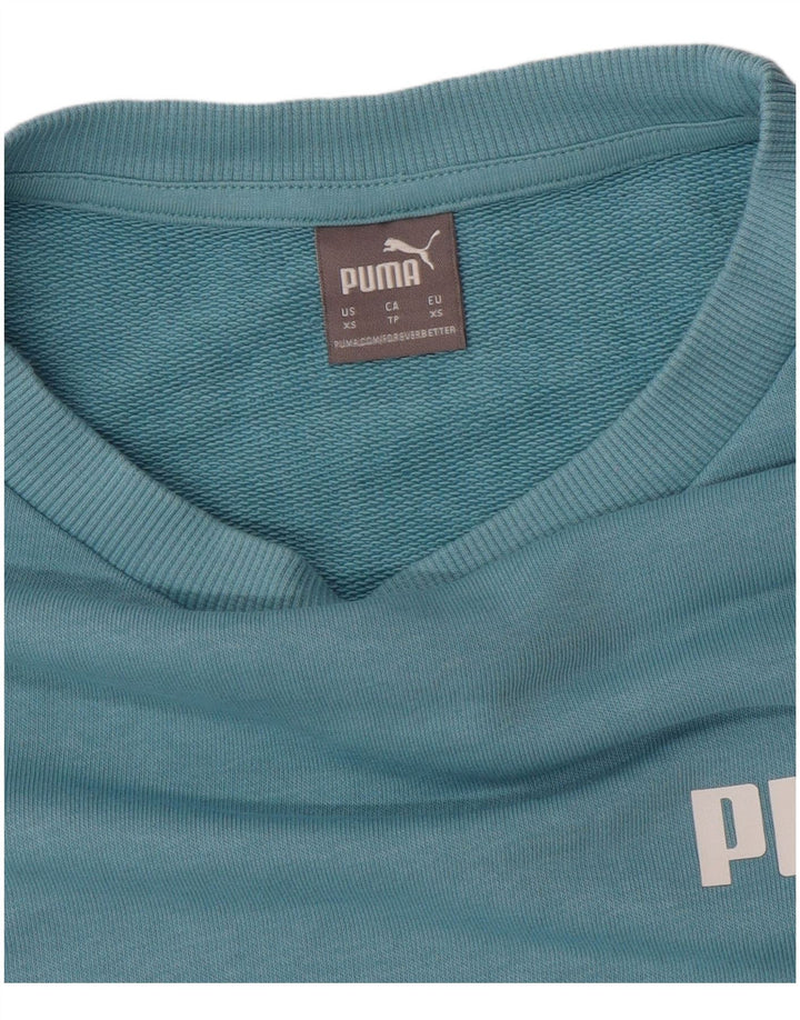 PUMA Damen Übergroßer Grafik-Sweatshirt-Pullover UK 6 XS Blau