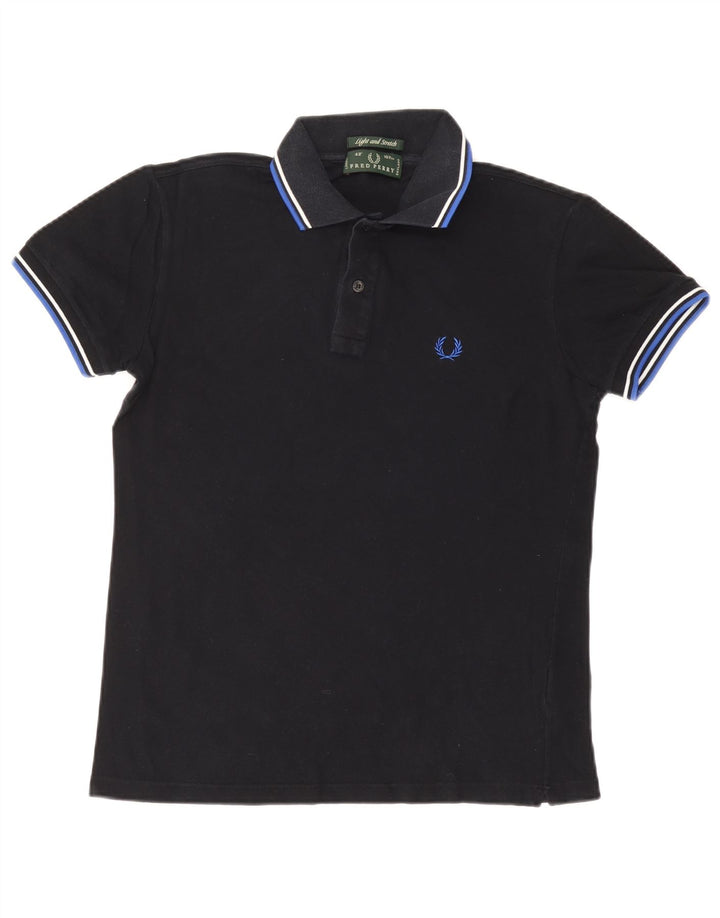 FRED PERRY Leichtes und dehnbares Herren-Poloshirt aus mittelmarineblauer Baumwolle