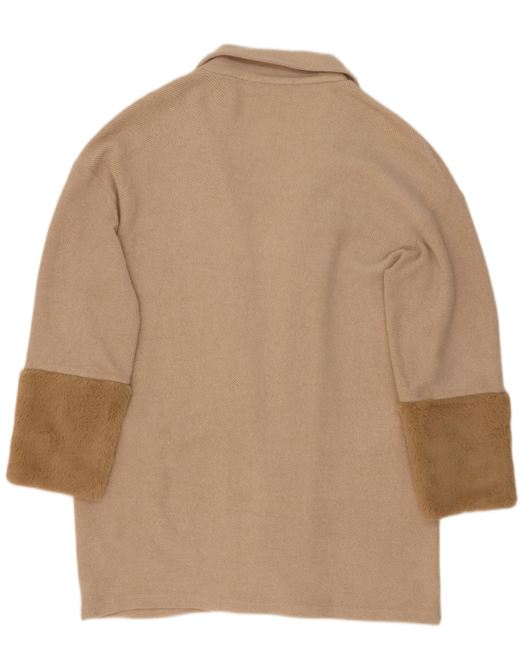 Zara Damen-Strickjacke, übergroß, lang, Gr. 14, Mittelbeige