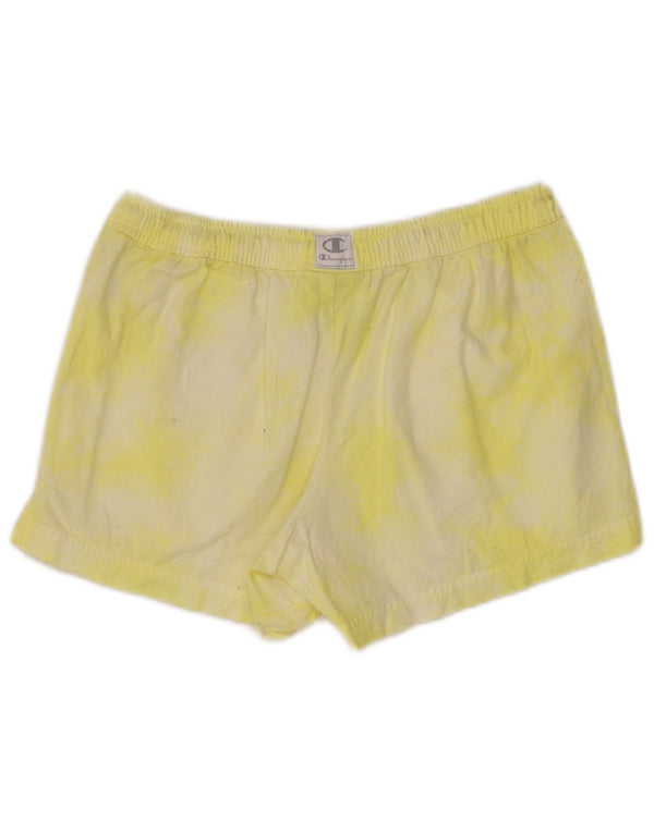 Champion Damen Sportshorts UK 6 XS Gelbe Batik-Baumwolle