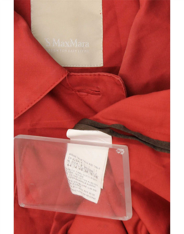 Max Mara Damenmantel UK 16 Große rote Baumwolle