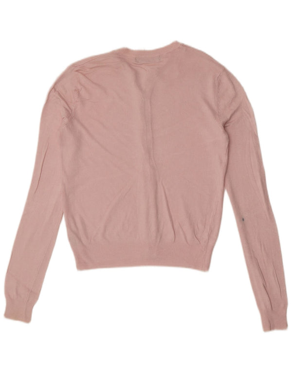 Marks & Spencer Damen Strickjacke Pullover UK 6 XS Rosa Viskose