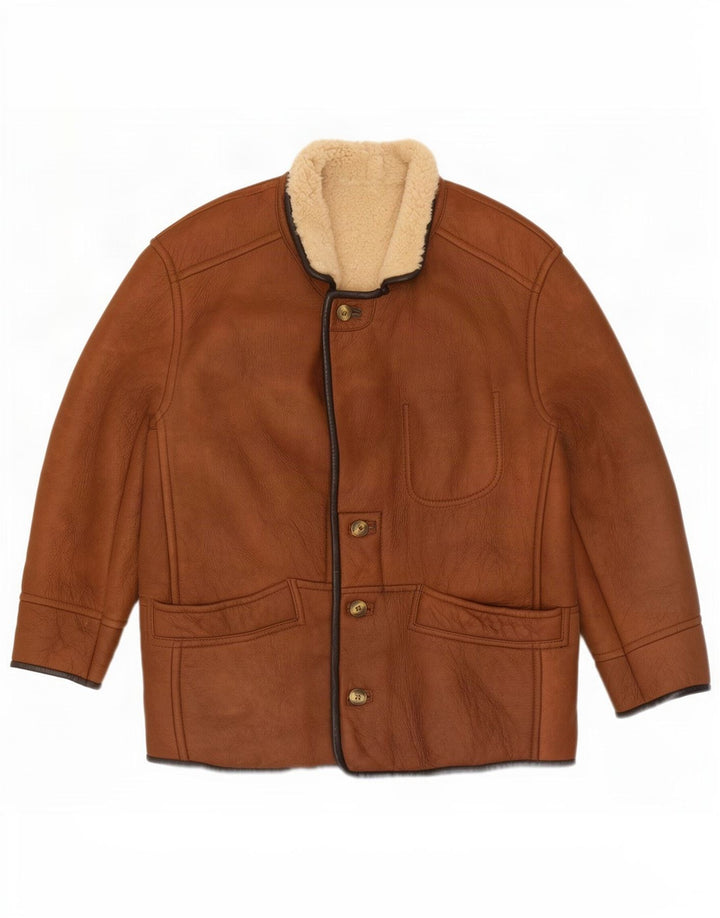 Aston Herren Sherpa Lederjacke UK 40 Large Braun