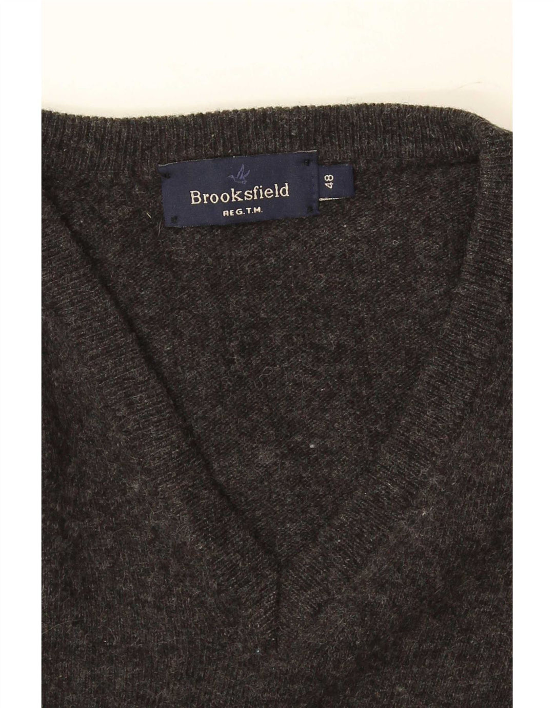 Brooksfield Herren-Pullover mit V-Ausschnitt IT 48 Small Grey
