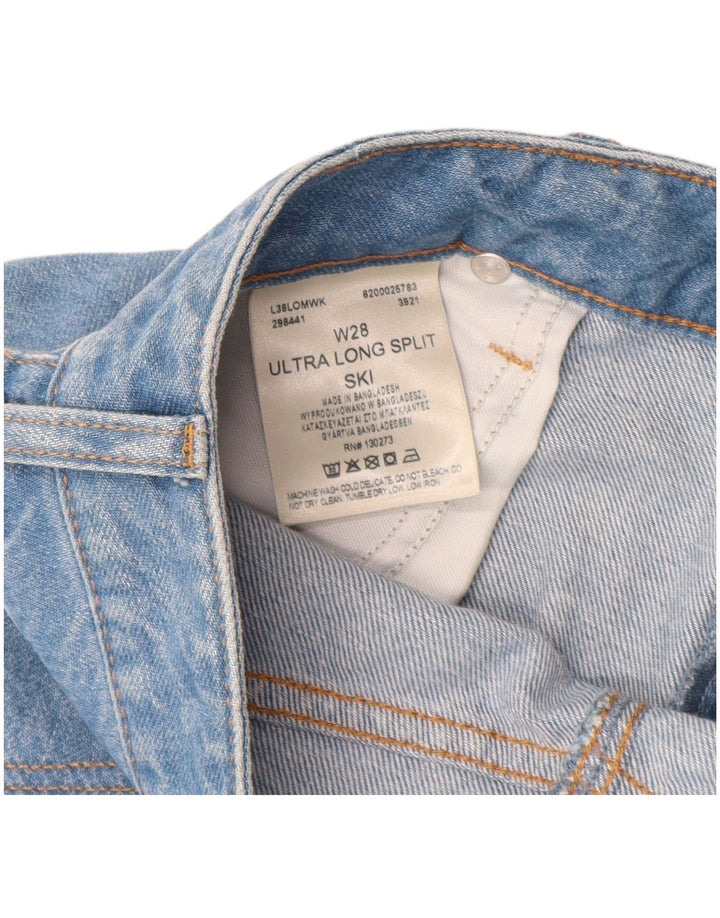 Lee Damen Maxi-Jeansrock W28 mittelblaue Baumwolle