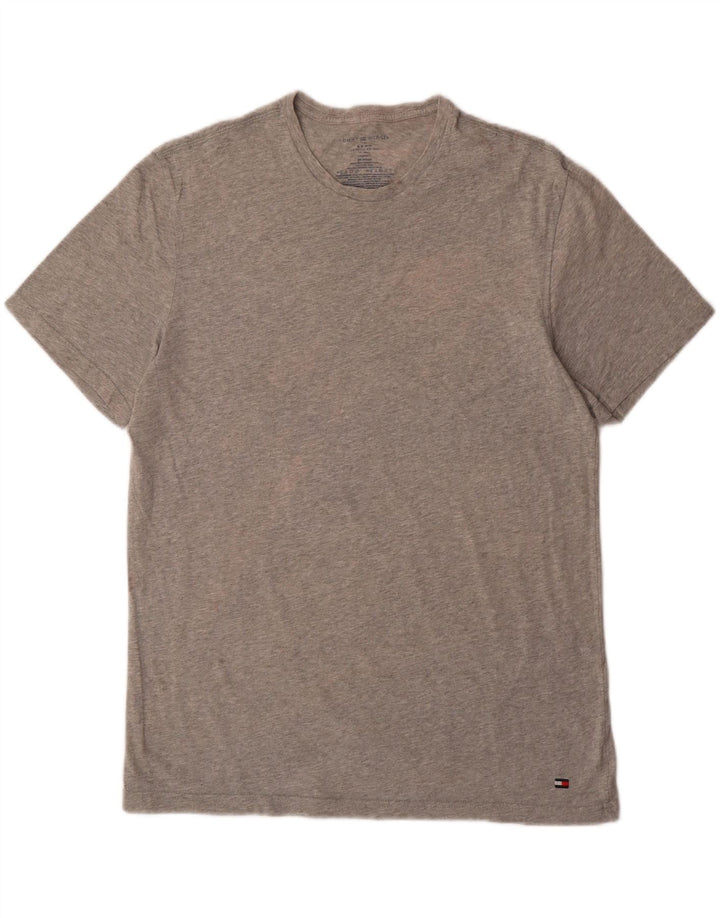 TOMMY HILFIGER Mens T-Shirt Top Large Grey Vintage Tommy Hilfiger and Second-Hand Tommy Hilfiger from Messina Hembry 
