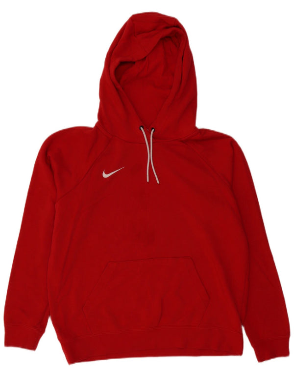 Nike Damen-Pullover mit übergroßem Kapuzenpullover, UK 14, mittelrote Baumwolle