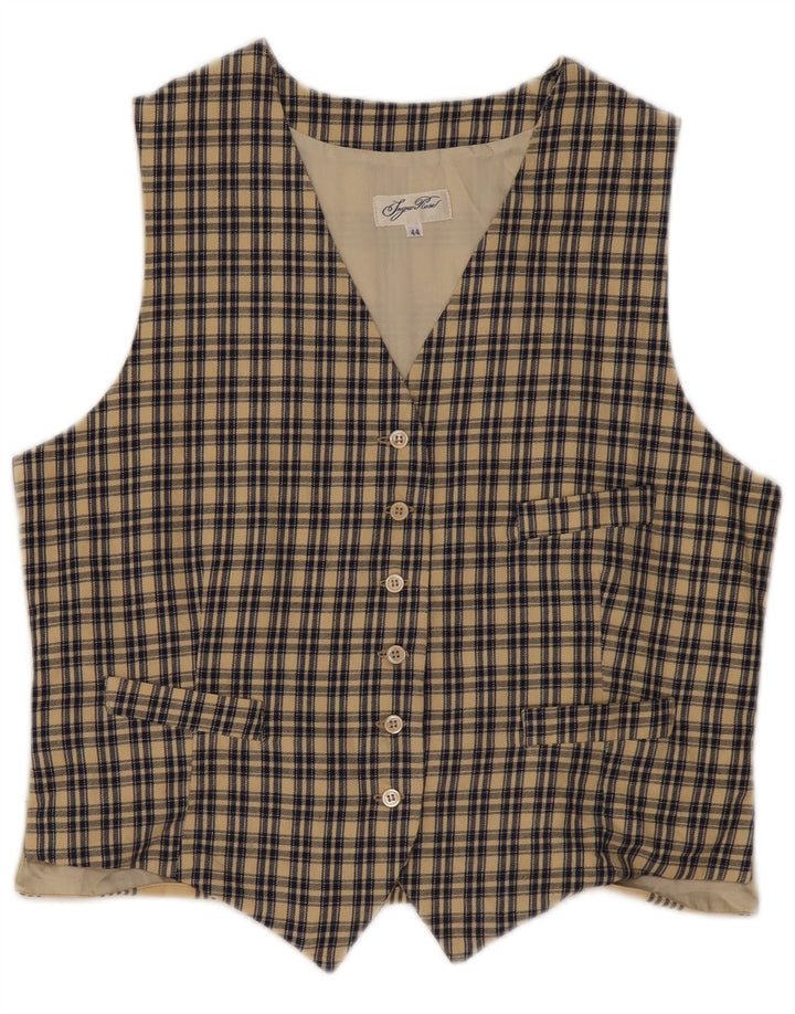 Ingro Rose Damen Weste IT 44 mittelbeige karierte Baumwolle