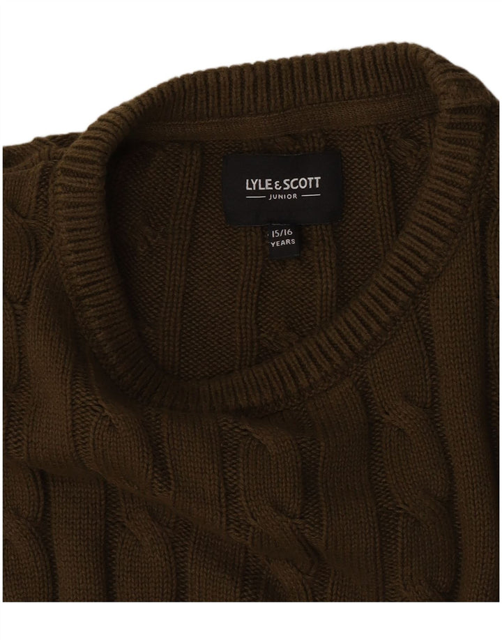 Lyle & Scott Jungen-Pullover mit Rundhalsausschnitt, 15–16 Jahre, Khaki