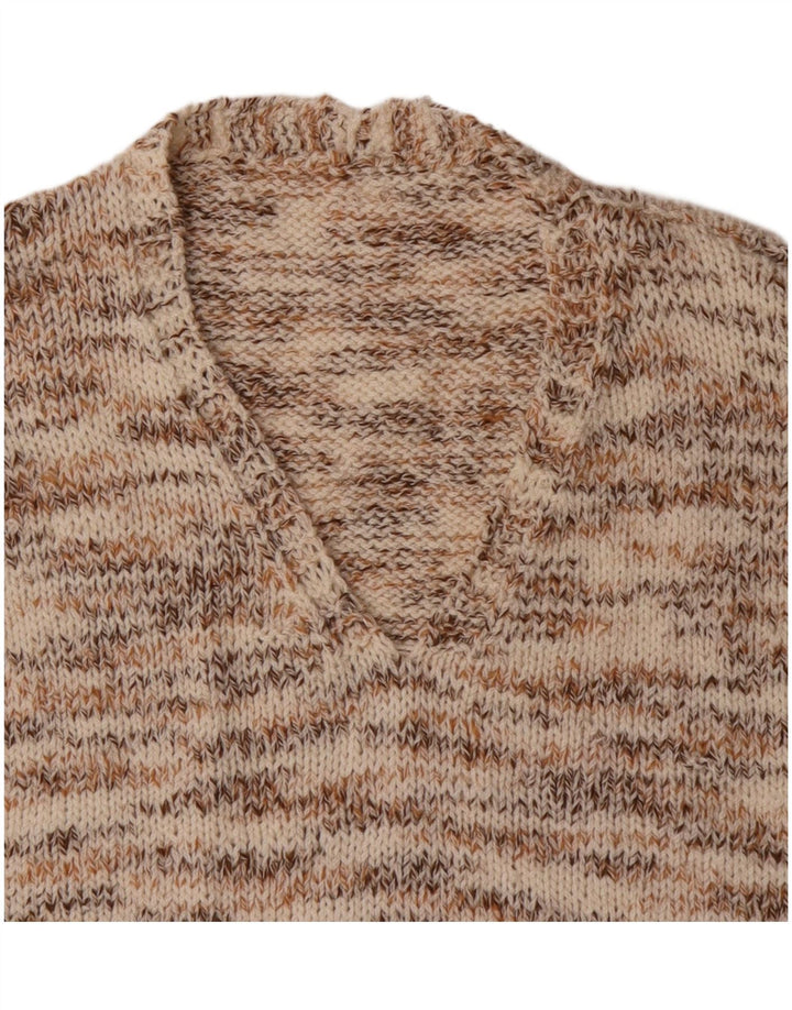 Vintage Herren Weste Tank Top Groß Beige meliert