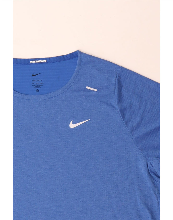 NIKE Herren Dri Fit T-Shirt Top 2XL Blau Polyester
