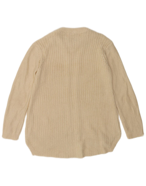 Zara Damen-Pullover mit U-Boot-Ausschnitt, Gr. 10, Größe S, gebrochenes Weiß