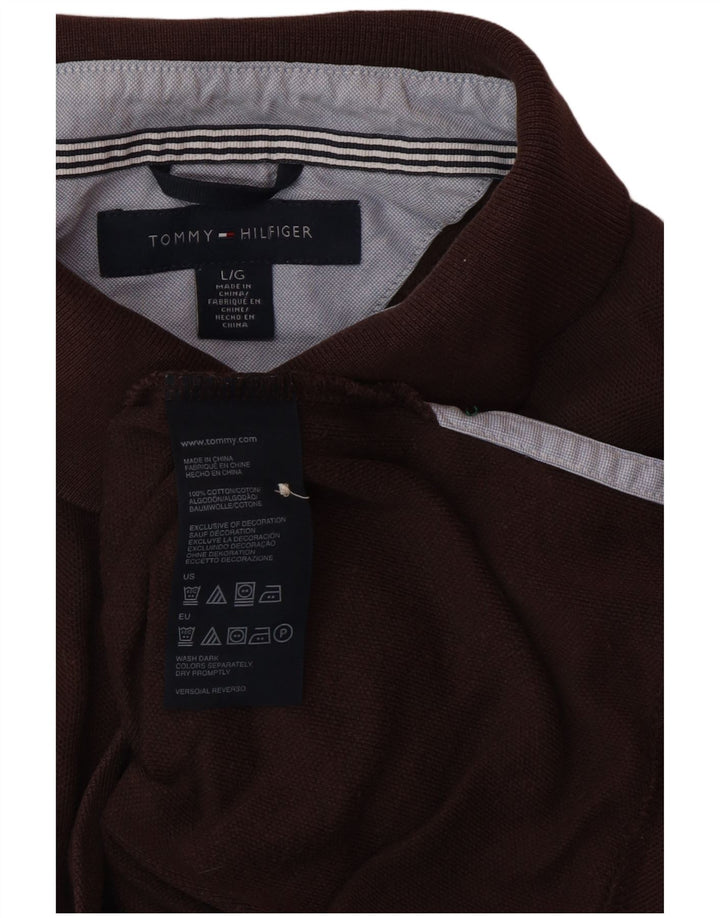 TOMMY HILFIGER Herren Poloshirt Große braune Baumwolle