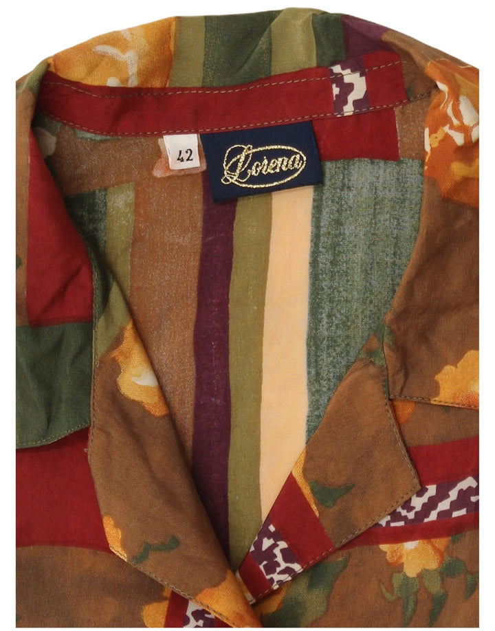 Lorena Damen Hemdbluse IT 42 Medium Mehrfarbig Patchwork Retro