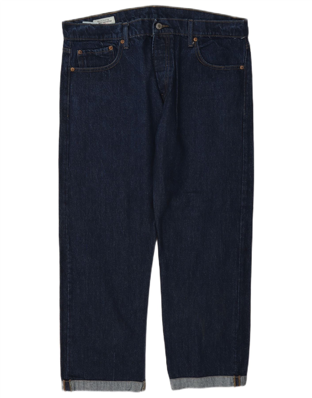 Levi's Damen 501 Straight Jeans W38 L27 Marineblaue Baumwolle