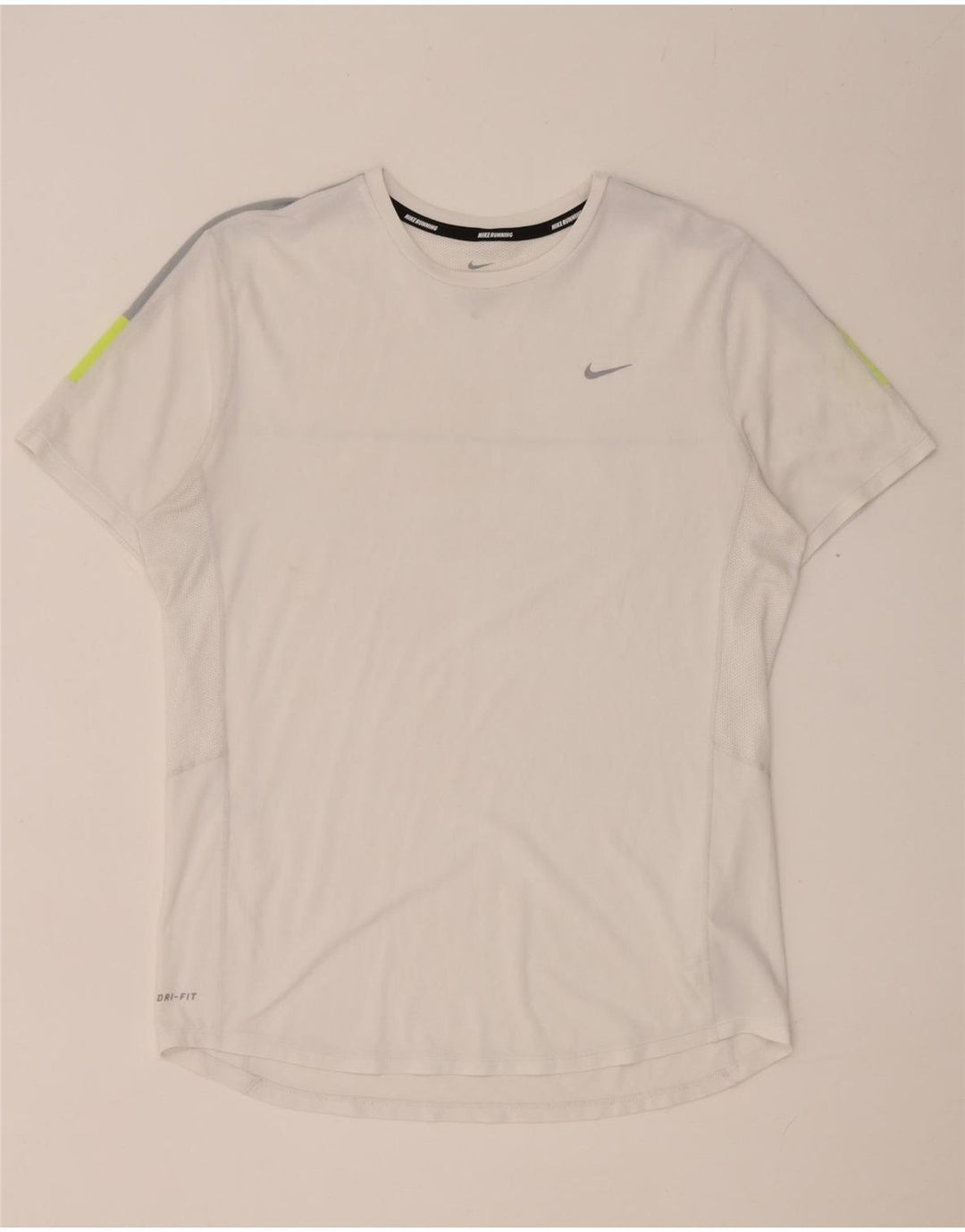 Nike Herren Dri Fit T-Shirt-Oberteil Mittelweißes Colourblock-Polyester