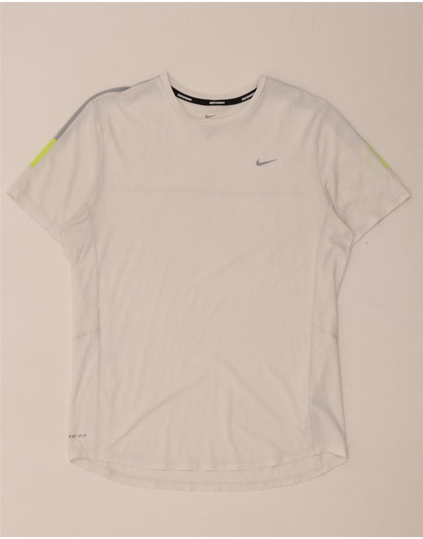 Nike Herren Dri Fit T-Shirt-Oberteil Mittelweißes Colourblock-Polyester