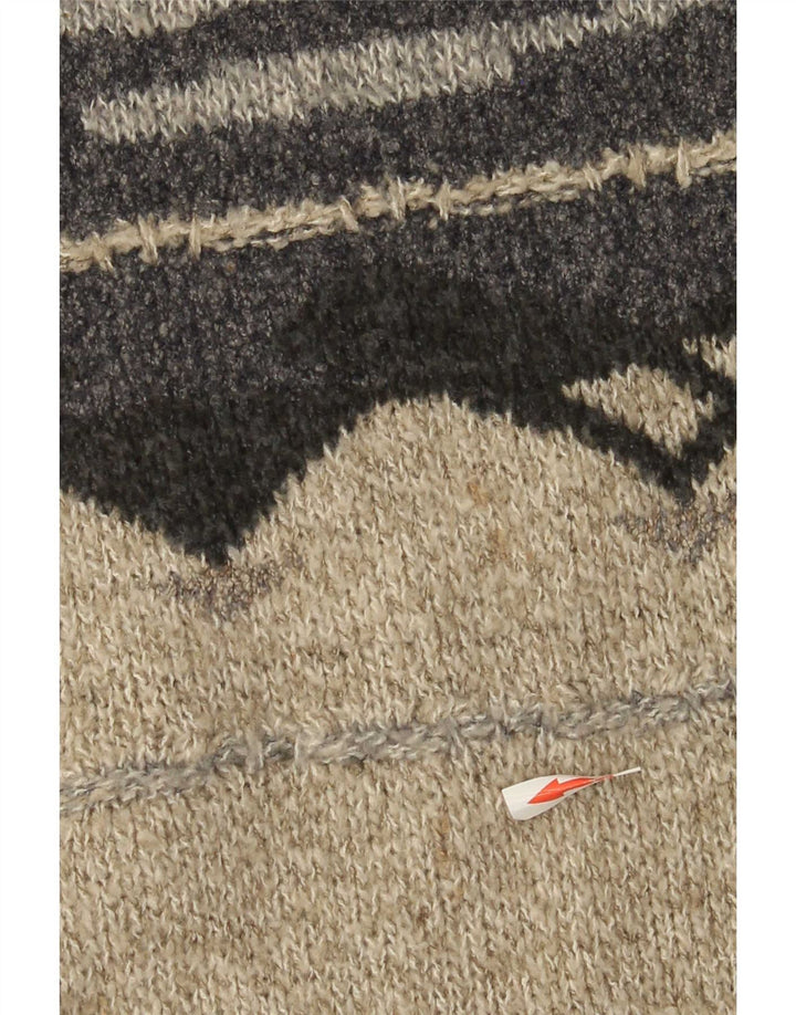 COMPASS CARD Herren-Pullover mit V-Ausschnitt, Größe 52, groß, grau, geometrisch