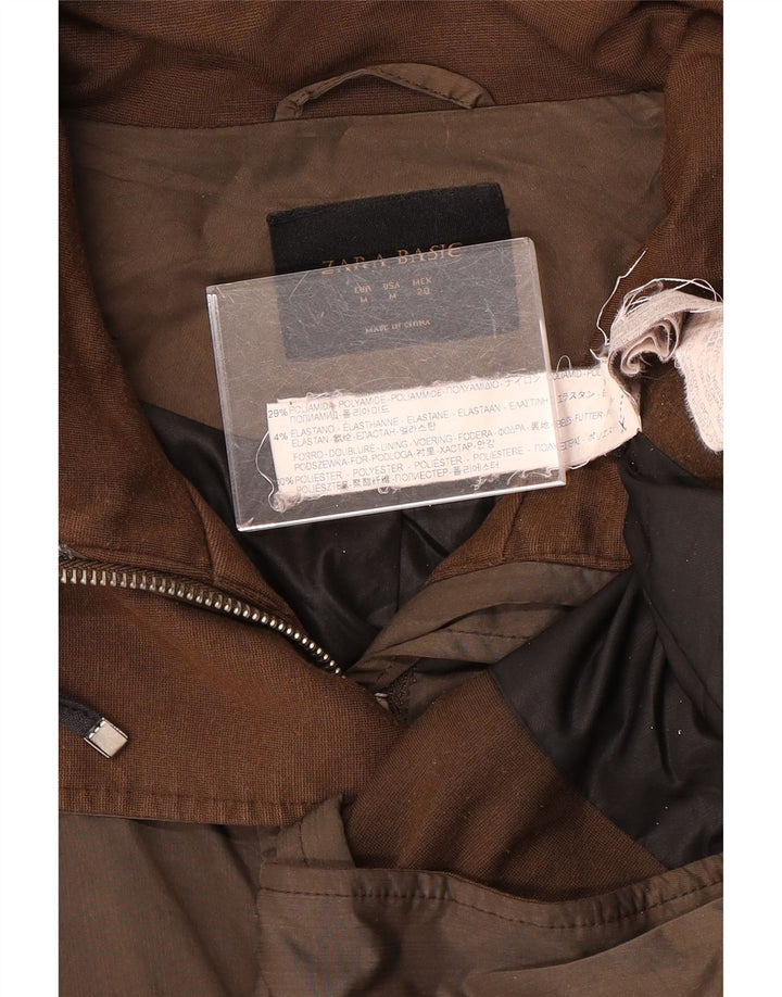 Zara Damen Parka Jacke UK 14 Mittelbraunes Polyamid
