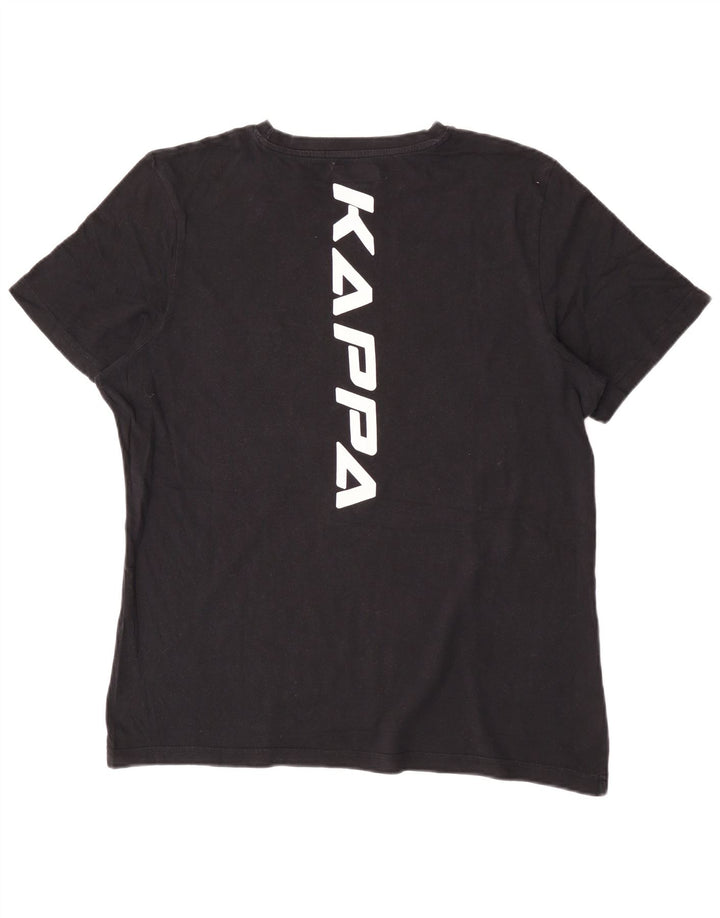 Kappa Herren T-Shirt mit Grafik, Größe L, Schwarz