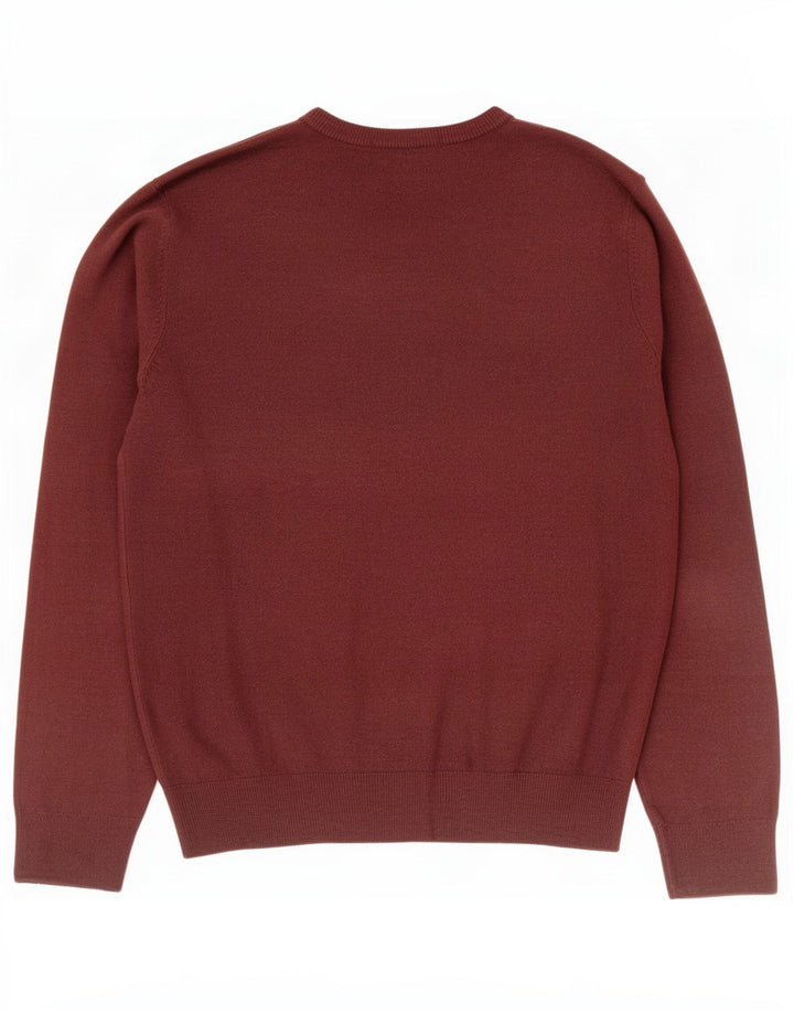 Marks & Spencer Herren-Pullover mit V-Ausschnitt, mittelbraunes Acryl