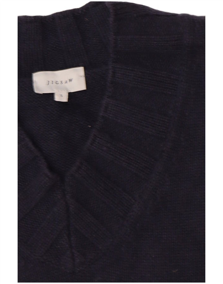 JIGSAW Damen Übergroßes Weste-Tanktop UK 10 Small Marineblaue Wolle