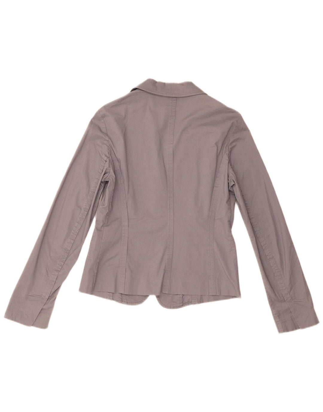 Benetton Damen-Blazer mit 3 Knöpfen, IT 42, mittelgraue Baumwolle