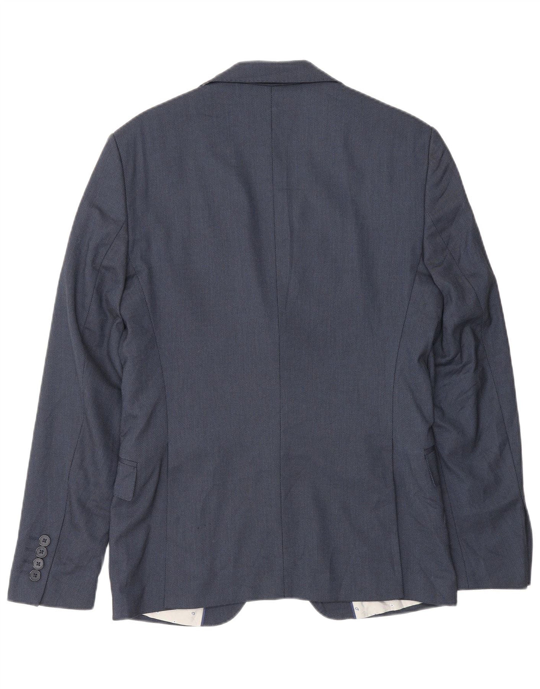 Zara Herren-Blazer mit 2 Knöpfen, EU 46, klein, marineblaue Viskose