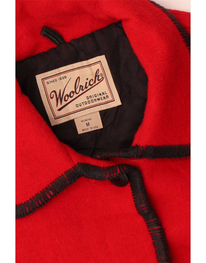 Woolrich Damen Übergroßer Mantel UK 14 Mittelrote Wolle
