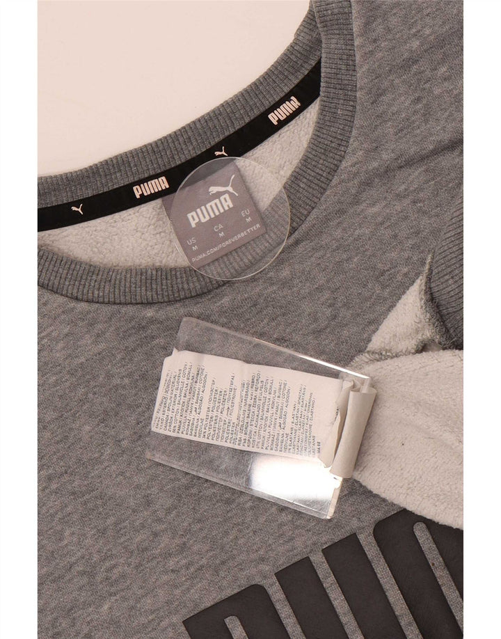 Puma Herren Grafik-Sweatshirt-Pullover aus mittelgrauer Baumwolle