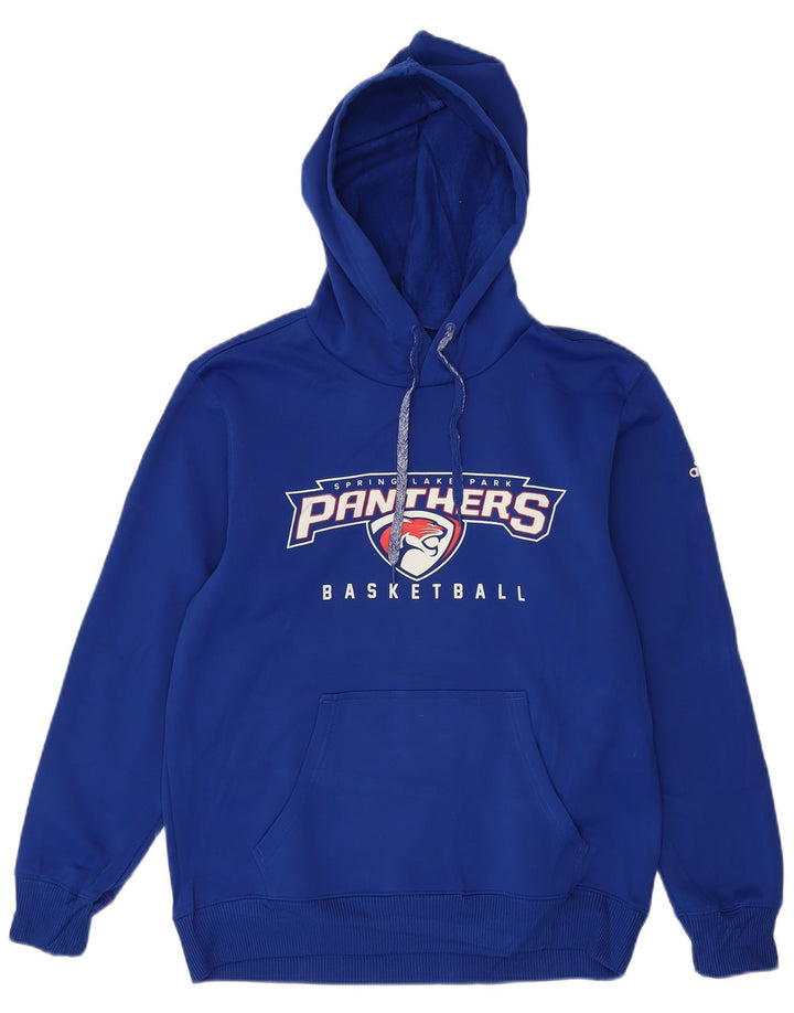 Adidas Herren Panthers Graphic Hoodie Pullover Mittelblaues Polyester
