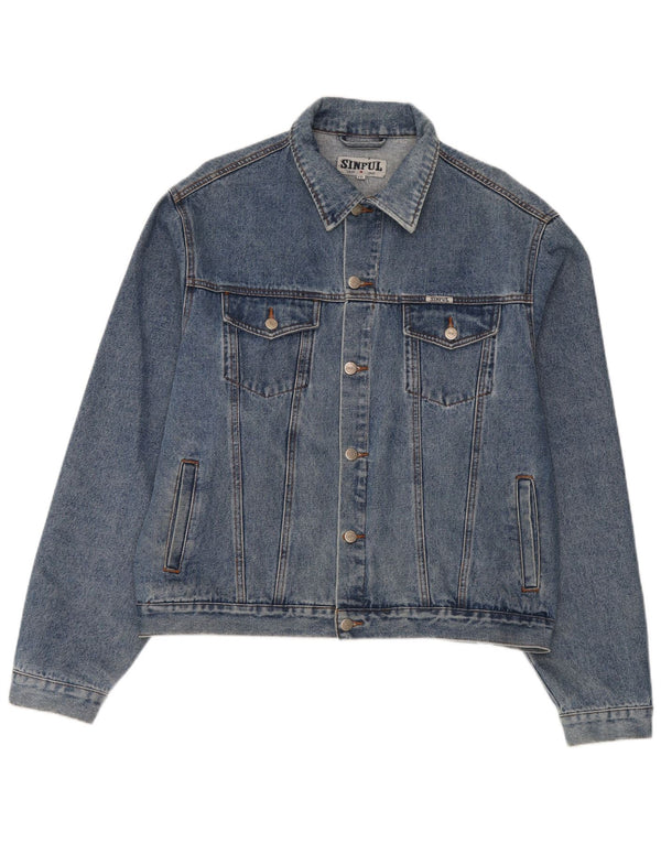 Sinful Herren Jeansjacke UK 44 2XL Blaue Baumwolle
