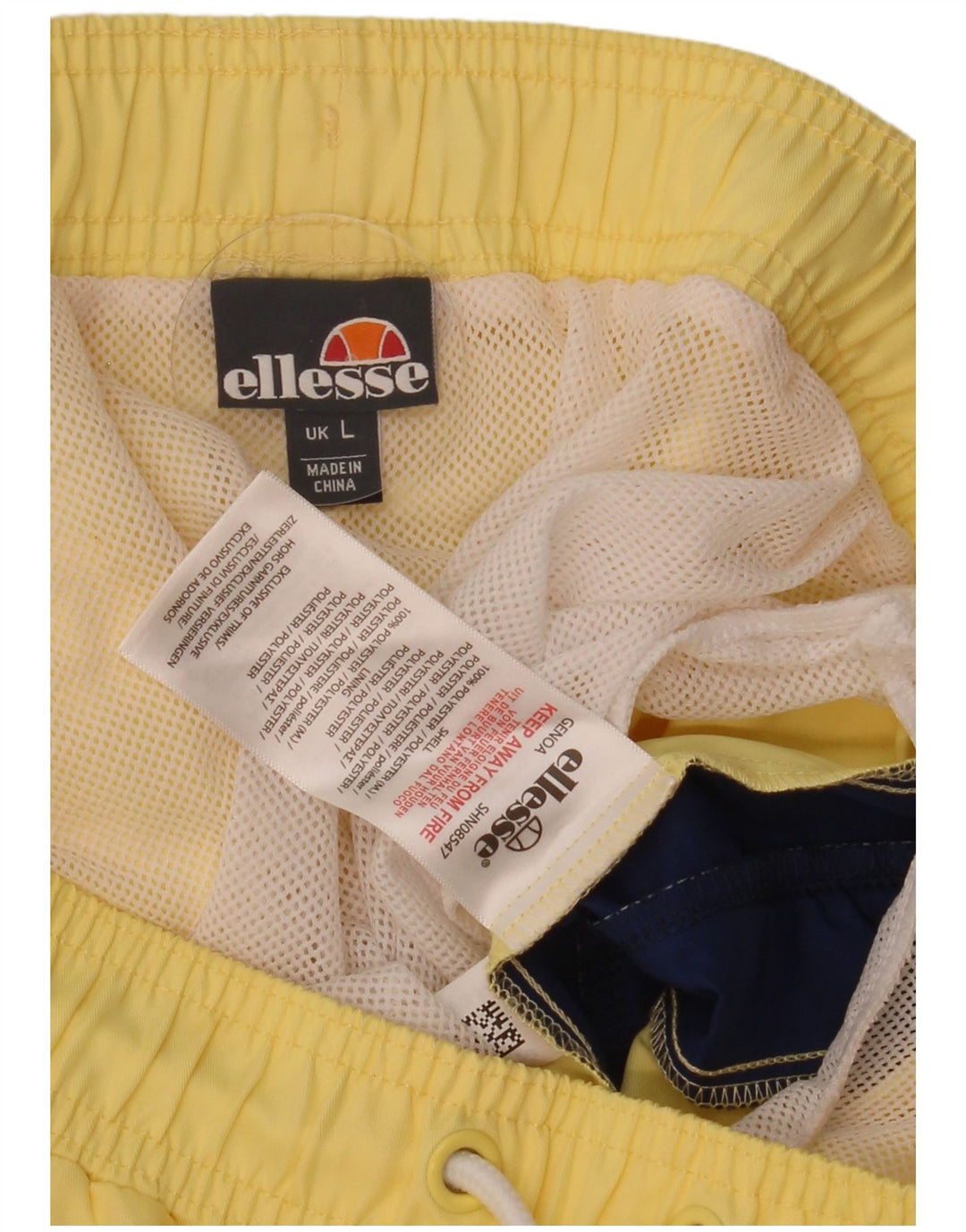 Ellesse Herren-Badeshorts, groß, gelbes Farbblock-Polyester