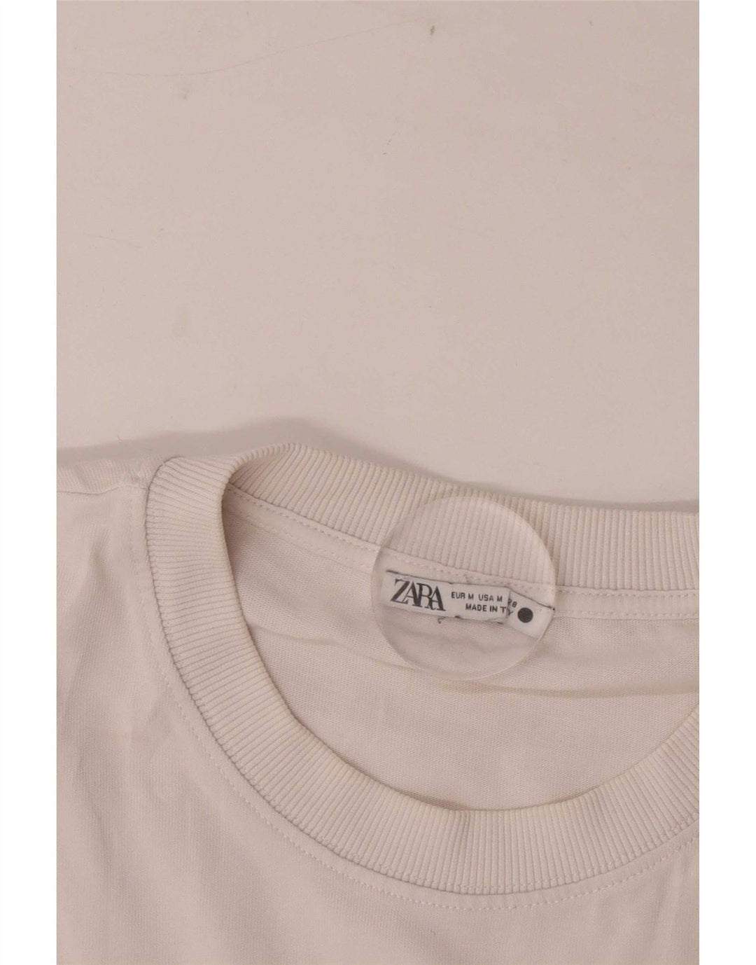 Zara Damen Crop Oversize T-Shirt Top UK 14 Mittelweiß