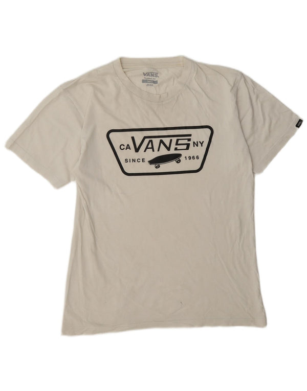 Vans Mens Classic Fit Graphic T-Shirt Top Small White Cotton