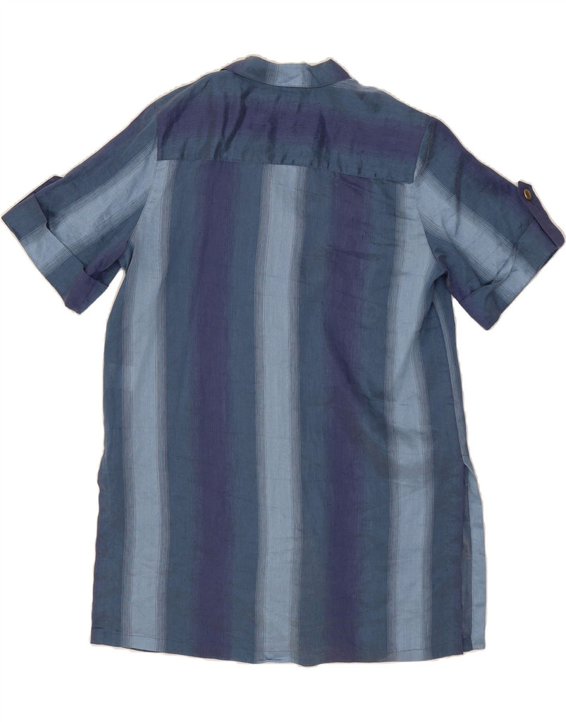 GIVENCHY Womens Wide Short Sleeves Shirt Dress US 10 Large Blue Striped Vintage Givenchy and Second-Hand Givenchy from Messina Hembry 