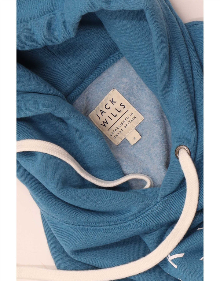 Jack Wills Herren-Pullover mit grafischem Kapuzenpullover, Größe S, Blau
